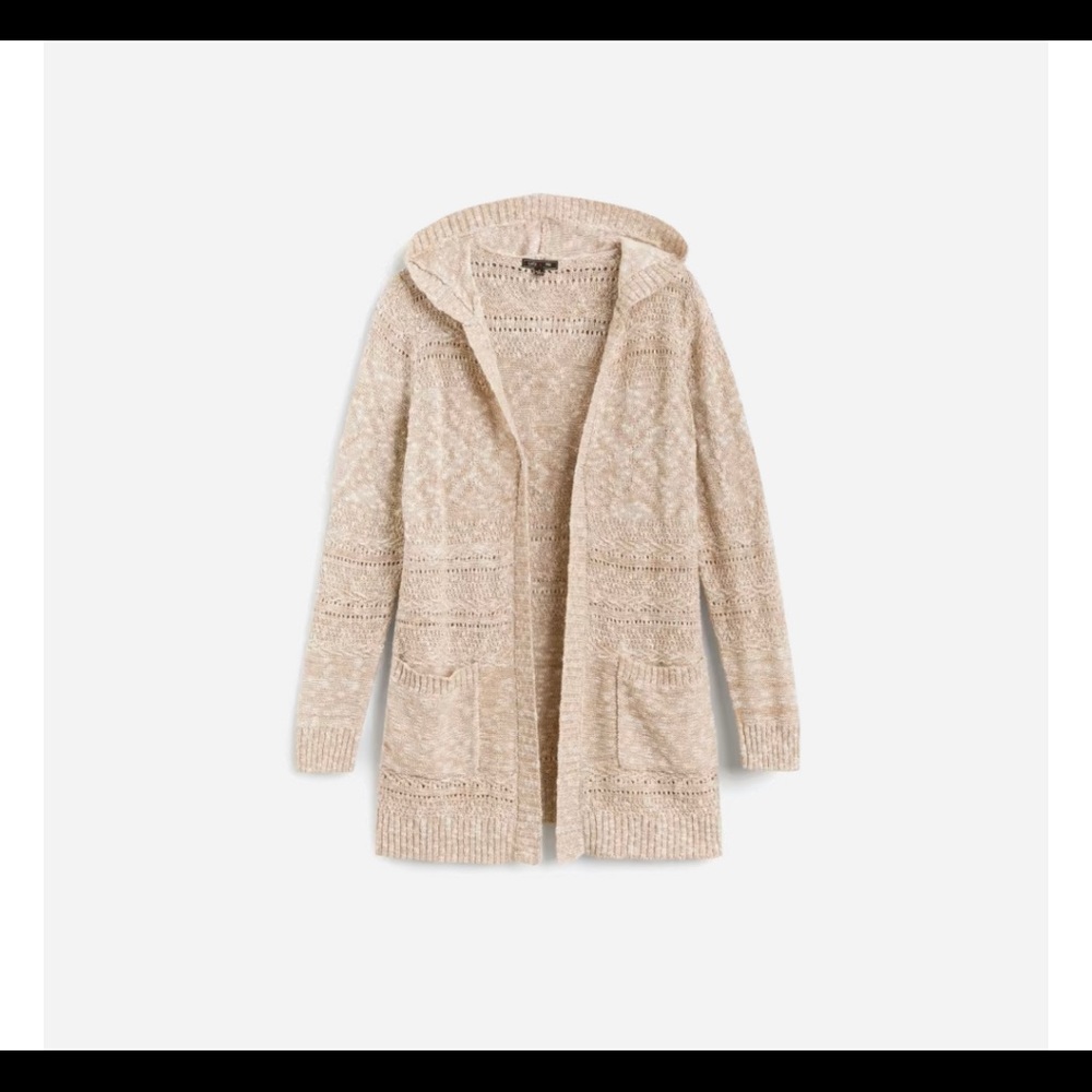 Knit Beige duster hoodie cardigan Lety & Me Dayana